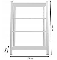 Стелаж металевий 150х75х30 4 полиці (сірий)