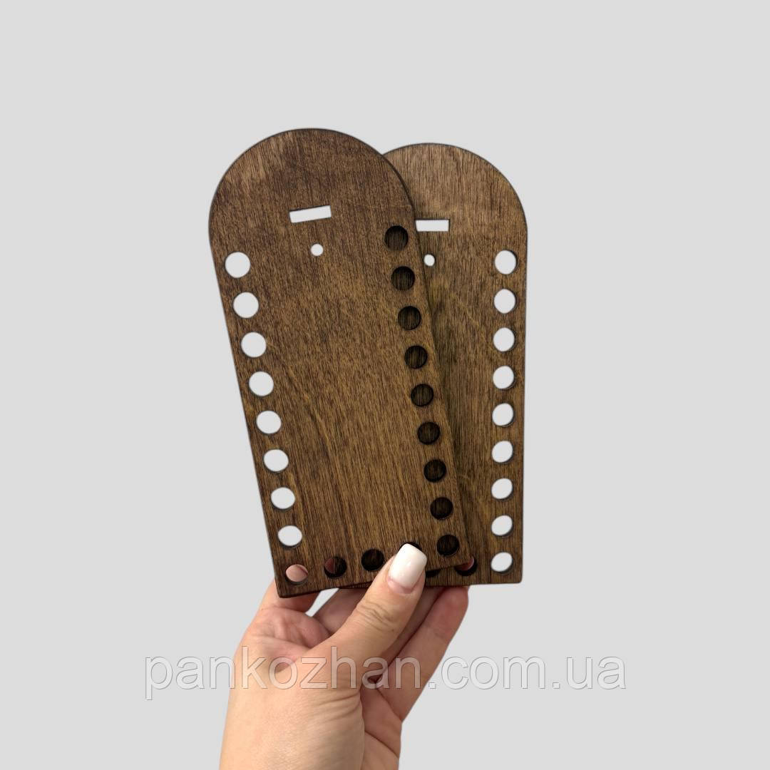 Дерев'яні боковини для в'язаної сумки, стандарт+, 18х8см, фото 1