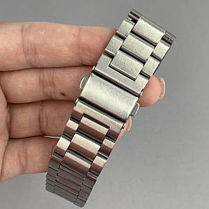 Ремінець металевий блоковий 20 мм для годинника Xiaomi / Samsung / Huawei сталевий stl