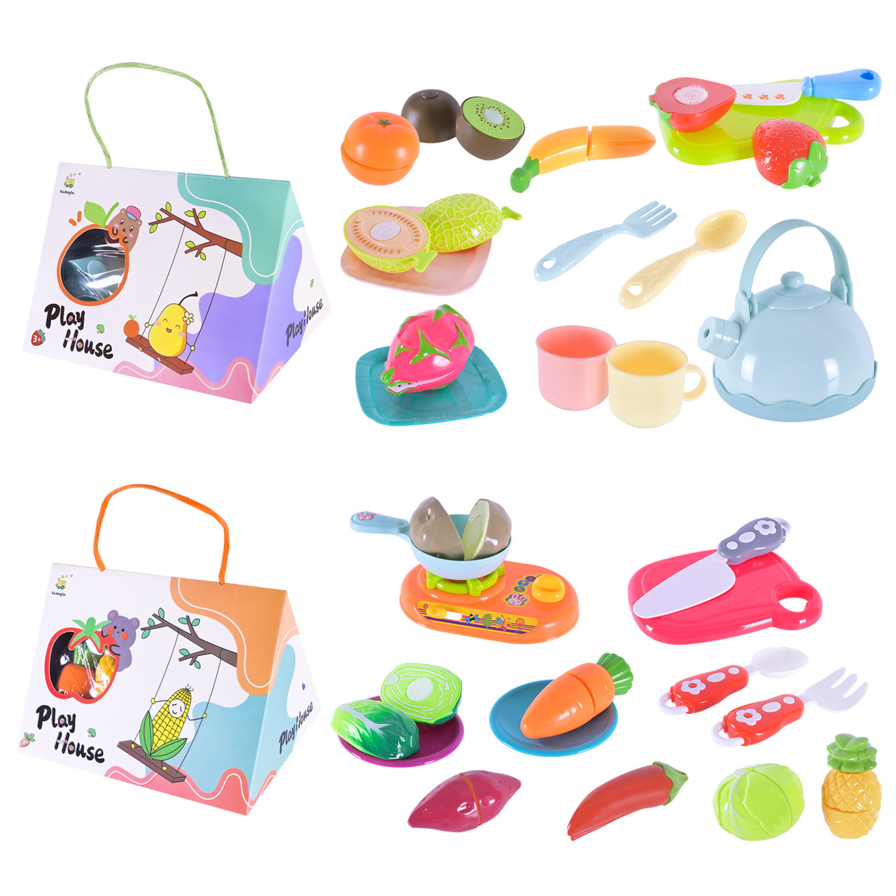 Ігровий набір Продукти 228E30 овочі фрукти аксесуари, фото 1