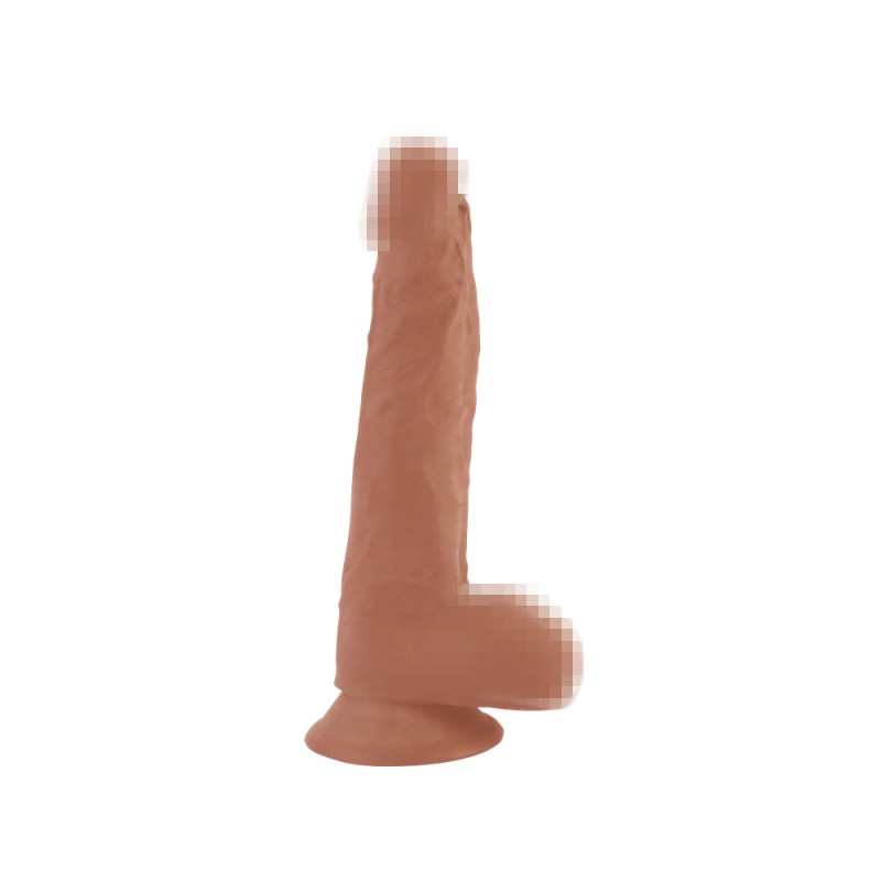 Тілесний реалістичний двошаровий фалоімітатор, Ділдо з мошонкою на присосці (20.5 см), фото 1
