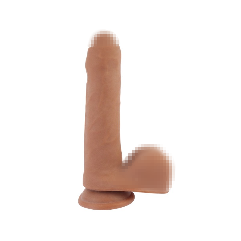 Фалоімітатор тілесний реалістичний двошаровий ділдо з полувідкритою головкою і мошонкою від Chisa (20 см)