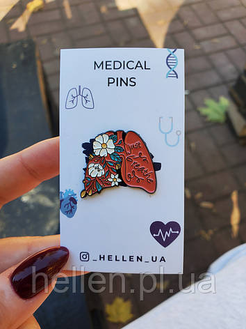 Медична брошка "Легені в квітах", фото 2