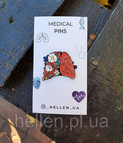 Медична брошка "Легені в квітах", фото 1