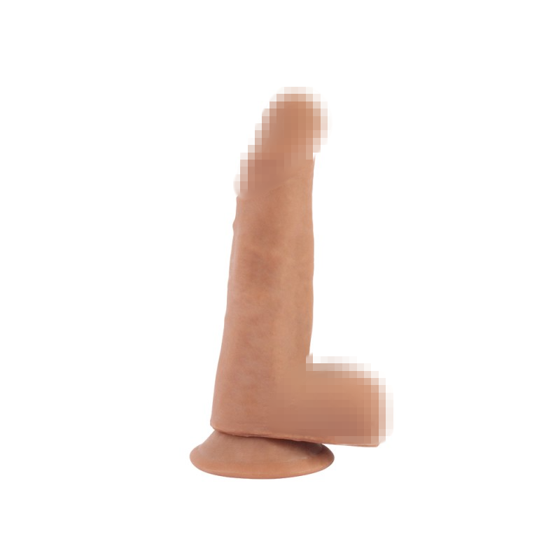 Фалоімітатор реалістичний тілесний від Chisa з мошонкою на присосці, двошаровий ділдо (18 см), фото 1