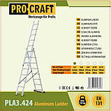Драбина алюмінієва універсальна Procraft PLA3.424, фото 8