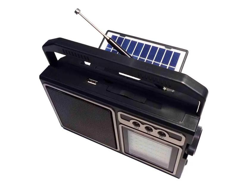 Радіоприймач Golon RX-BT319S Solar із сонячною панеллю, чорний, фото 1