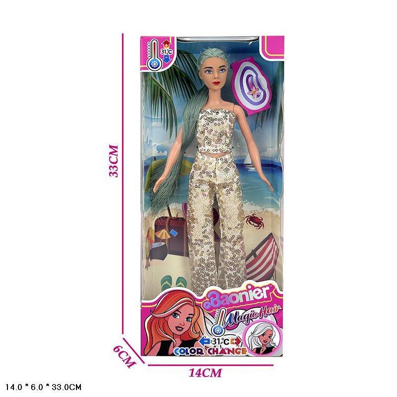 Лялька JJ9905-W15/JJ9905-W1 типу Барбі змінює колір волосся від тепла або холоду 2 види, фото 1