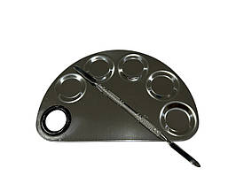 Пушер металевий і палітра для змішування фарб(Веселка)велика