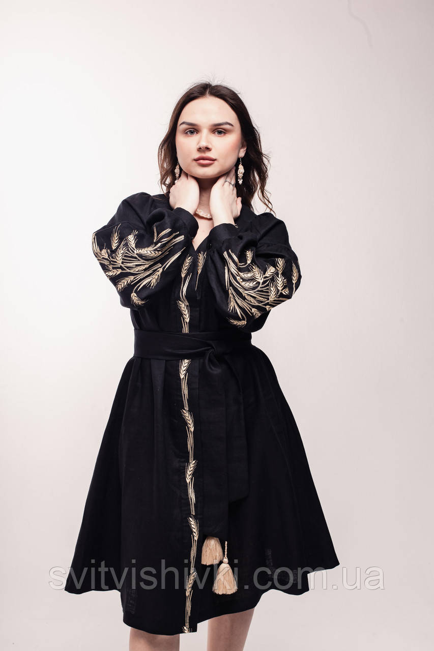Лляна вишита сукня "Колосся"