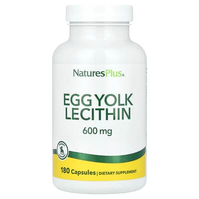 Natures Plus, Лецитин з яєчного жовтка, Egg Yolk Lecithin, 600 мг, 180 капсул, фото 1