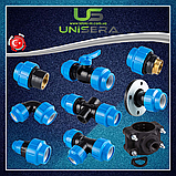 Трійник із зовнішньою різзю 32х1/2"Нх32 для поліетиленових труб компресійне з'єднання PN 16 Unisera (1906), фото 6