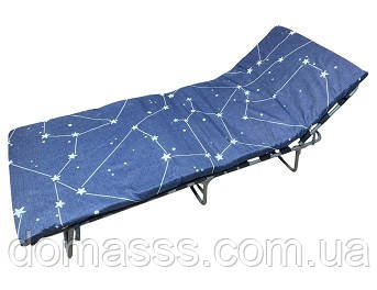 Розкладачка Трансформер з регульованим підголівником, металевим каркасом та ламелями, матрацом, для сну і відпочинку, фото 1