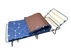Розкладачка Трансформер з регульованим підголівником, металевим каркасом та ламелями, матрацом, для сну і відпочинку, фото 3