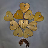 Набір із 10 дерев'яних прикрас для свята з мотузками підвіски для ялинки, фото 4