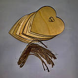 Набір із 10 дерев'яних прикрас для свята з мотузками підвіски для ялинки, фото 5