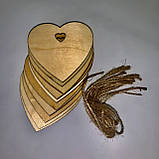 Набір із 10 дерев'яних прикрас для свята з мотузками підвіски для ялинки, фото 6