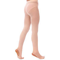 Колготи для гімнастики та балету з отвором на стопі Zelart Ballet peach CO-3587P (зріст 110-165 см)