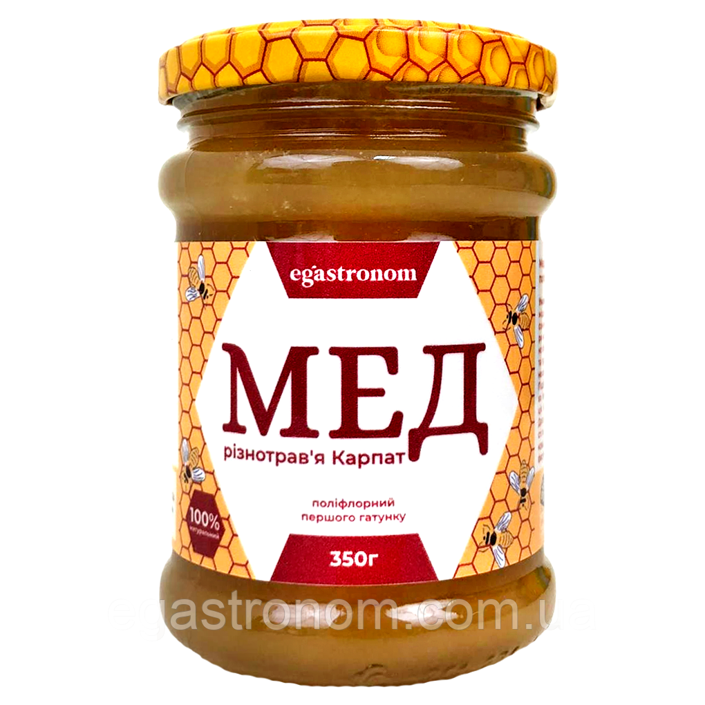 Мед карпатський з різнотрав'я Єгастроном Egastronom 350g 12шт/ящ (Код: 00-00017055)