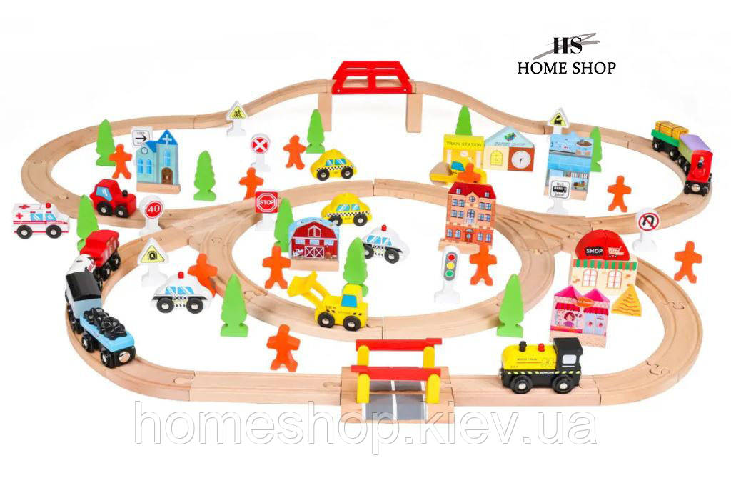 Дерев'яна залізниця "100 елементів" С080