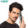 Тример для стриження й окантовки волосся VGR V-985 Professional, 4 насадки, LED Display Turbo режим, фото 5