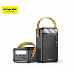 Зовнішній акумулятор Power bank AWEI P101K 60000 mAh PD22,5W + швидке заряджання батарея заряджання Чорний