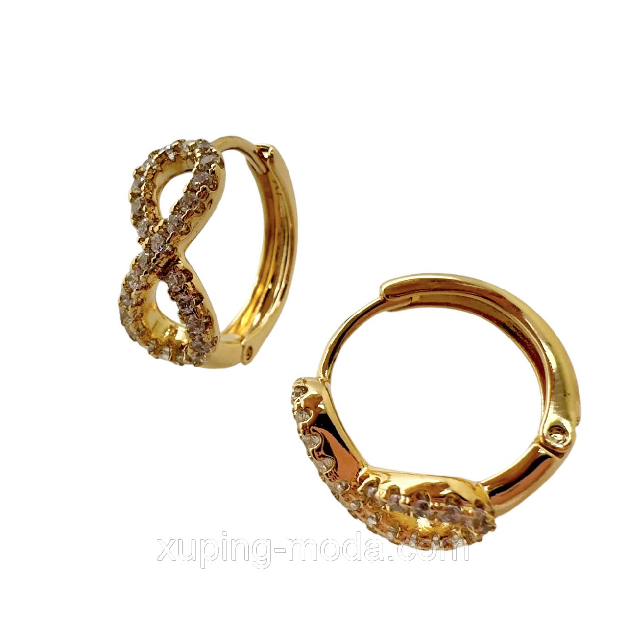 Сережки xuping. 16 мм. 18 к, фото 1