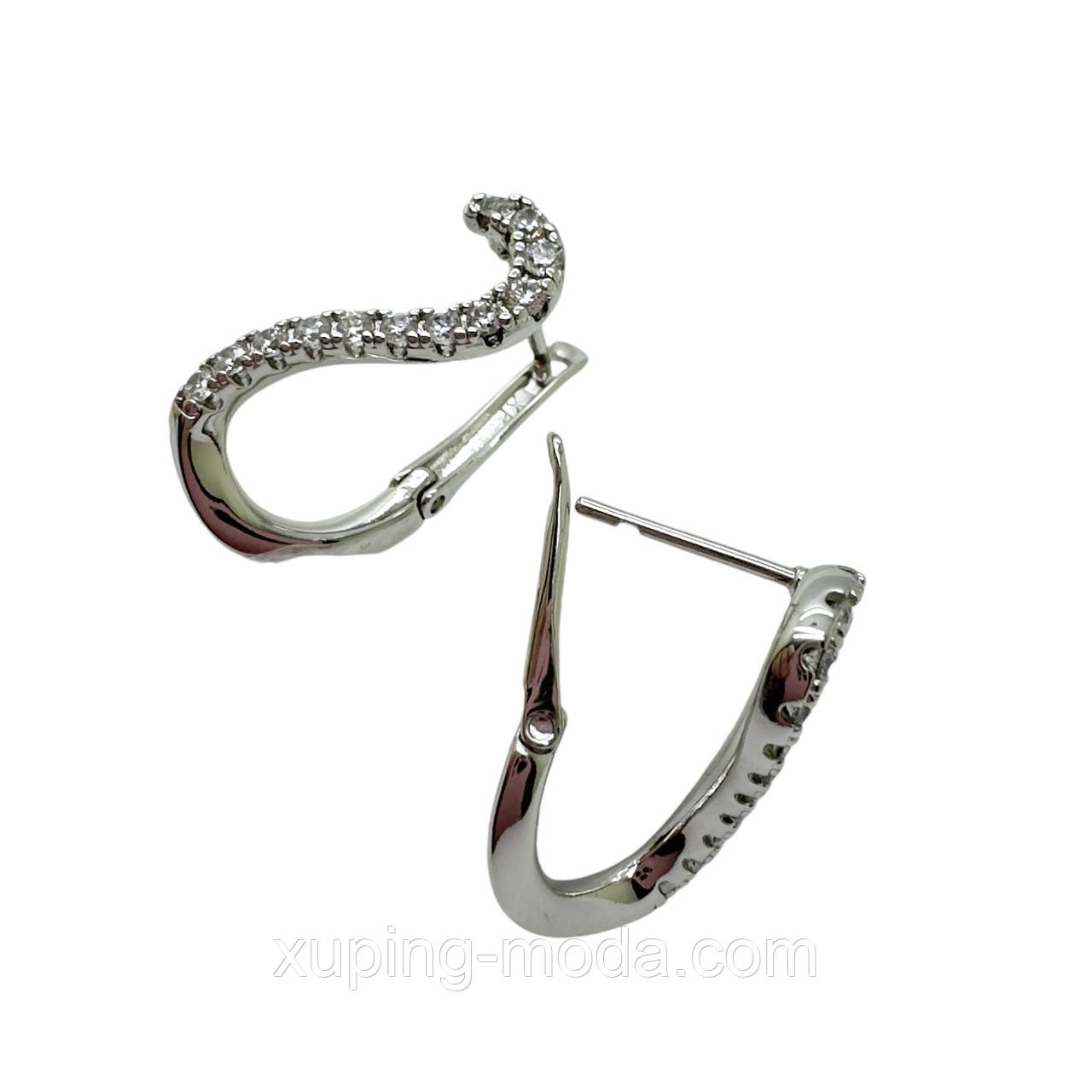 Сережки xuping. 20 мм. Родій, фото 1