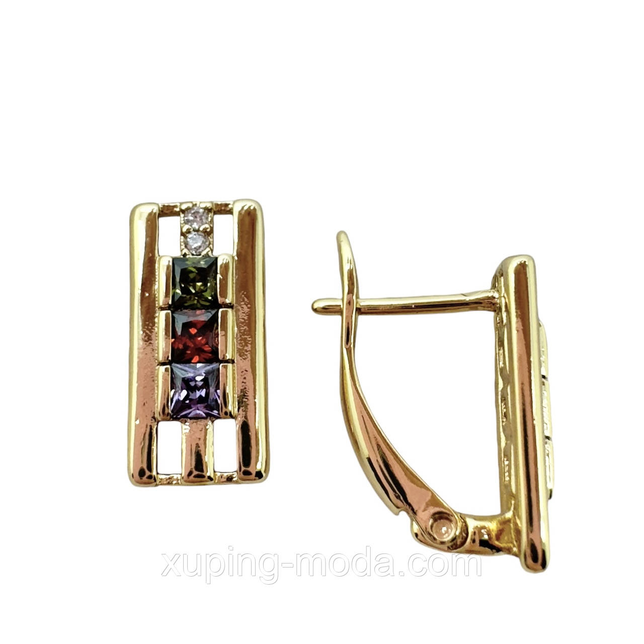 Сережки xuping. 14х6 мм. 18 к, фото 1