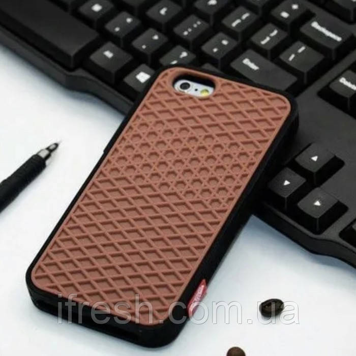 Силіконовий чохол для iPhone 6S/6 - Vans Підошва, Коричневий+чорний, фото 1