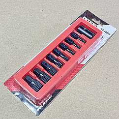 Набір насадок викруткових ударних "SPLINE" YATO із 6-гран. шпинделем — 1/2". M 6-18 мм, 9 шт. YT-10663