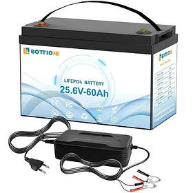 Акумулятор Bottione LiFePO4 25.6 В, 60 А·год (1536 Вт·год), сумісний з UPS