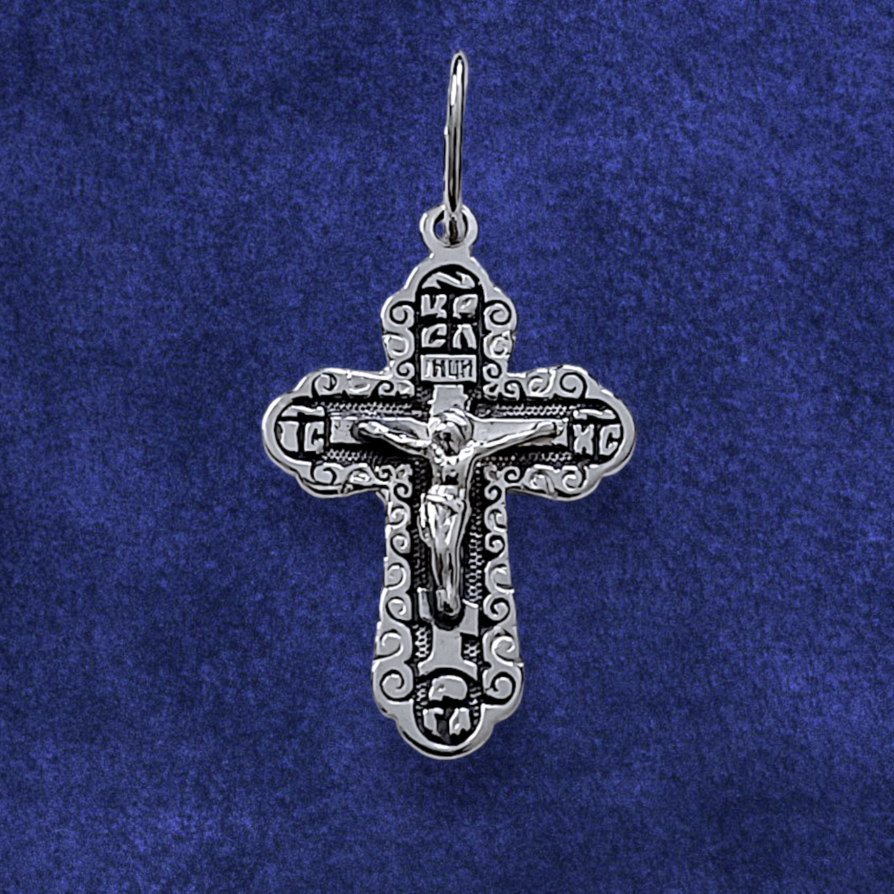 Хрестик срібний чорнений, 2.47 г, фото 1