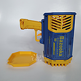 Пістолет генератор мильних бульбашок автоматичний Bubble Gun 69 отворів з підсвічуванням Блакитний, AD-19-Blue, фото 6