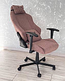 Комп'ютерне крісло із тканини ЕКОХУТРО Коричневе BOUCLE НОВИНКА, фото 2