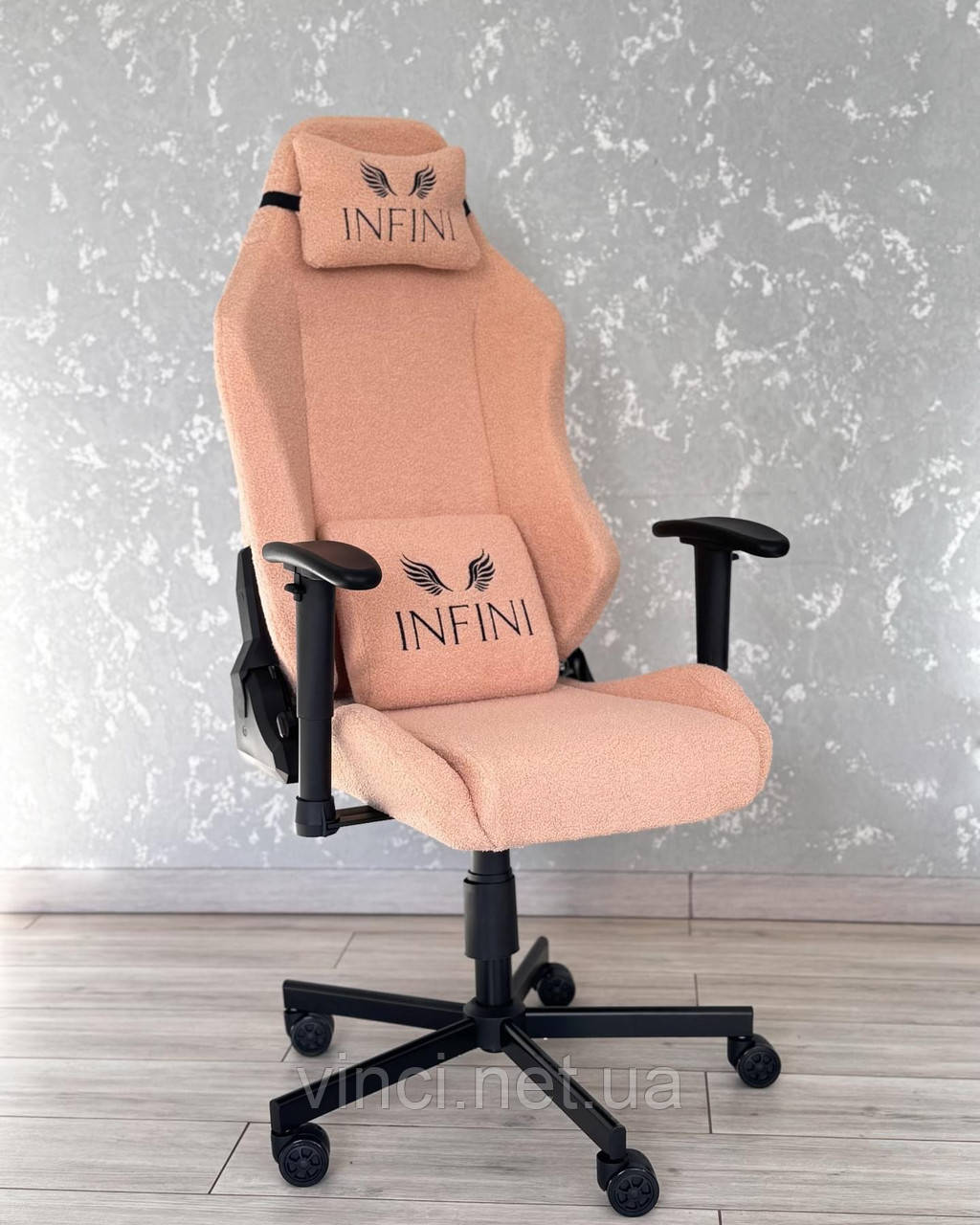 Комп'ютерне крісло із тканини ЕКОХУТРО Бежеве BOUCLE НОВИНКА, фото 1