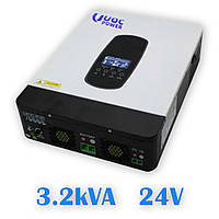 Сонячний гібридний інвертор UOC Power 24 V/220 V, 3,2 KVA. Перетворювач напруги з чистою синусоїдою