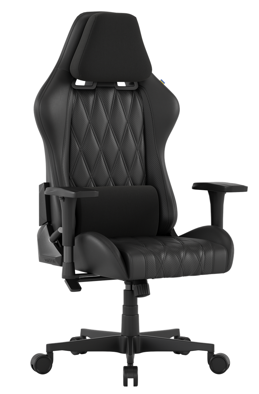 Геймерське ігрове крісло з регульованою спинкою ортопедичне Hator Darkside 2 Black для дому та офісу, фото 1
