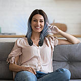 Портативний шийний вентилятор, 3-швидкісний безлопатевий вентилятор, що перезаряджається, ЧОРНИЙ, фото 3