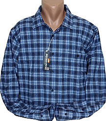 Тепла кашемірова чоловіча сорочка батал велетень Brossard vd-8319 картата чоловіча сорочка на зиму кашемір 50