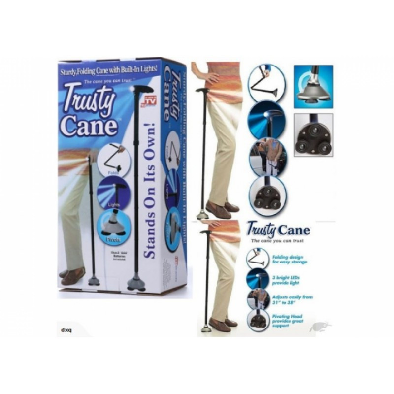 Палиця паличка з ліхтариком підсвіткою складана телескопічна опора для ходьби Trusty Cane TV Shop (40)