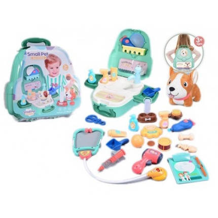 Лікар набір RX-816C/E з м'якою собачкою 2 вид на батар.муз.світ тече вода в рюкзаку 30х14х24см, фото 1