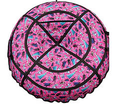 Тюбінг із камерою дитячий рожевий Фроузен, 1 м, до 150 кг, знімний чохол