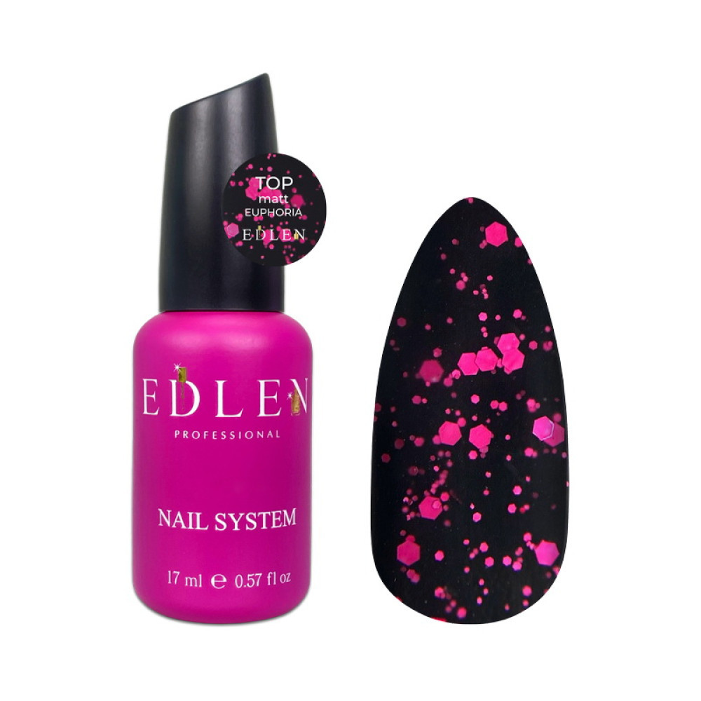 Топ матовий без липкого шару Edlen Euphoria, 17 мл, фото 1