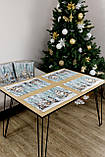 Серветка-підкладка Новорічна під тарілку, гобеленова, фото 3