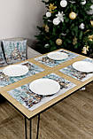 Серветка-підкладка Новорічна під тарілку, гобеленова, фото 5