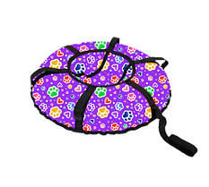 Тюбінг із камерою дитячий фіолетовий Лапки, 1 м, до 150 кг, знімний чохол