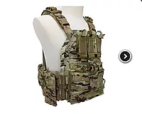 Плитоноска Бронежилет Мультикам MOLLE на 9 магазинов боковые плиты.