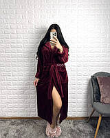 Халат жіночий плюшевий довгий