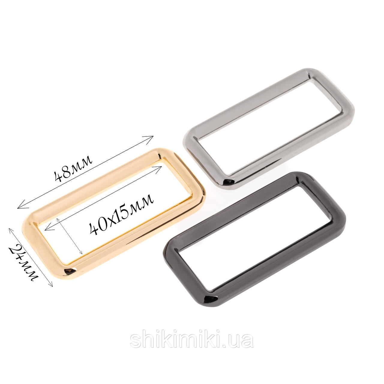 Рамка металева RA04-1 (40*15 мм), колір нікель, фото 1